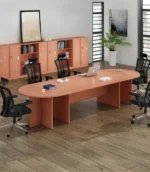 Table de réunion ovale bois naturel – Confort et style pour vos réunions d’équipe – Image 3
