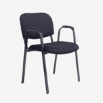 Chaise d’accueil noire avec accoudoirs