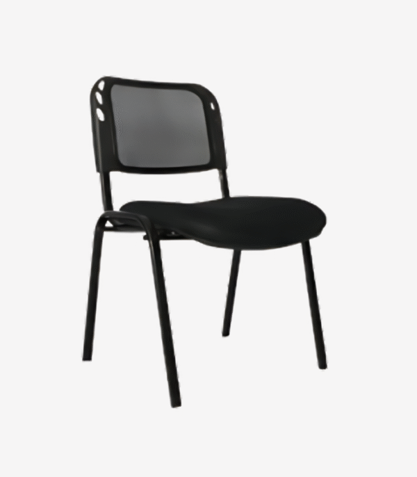 Chaise noire dossier ajouré ergonomique