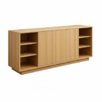 Buffet en bois clair – Design minimaliste et rangement structuré