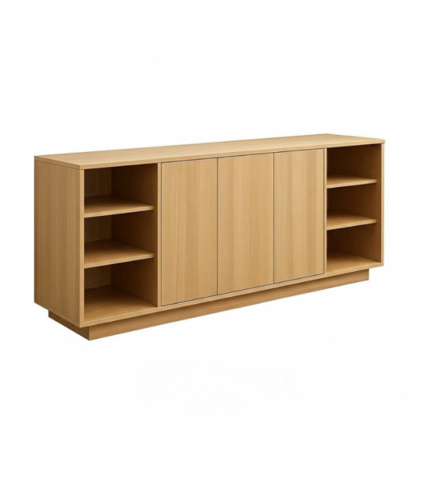 Buffet en bois clair – Design minimaliste et rangement structuré