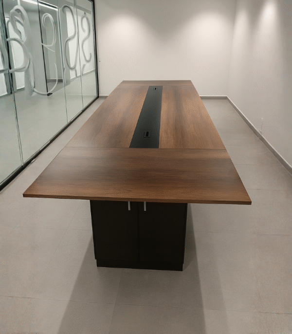 Table de réunion rectangulaire avec gestion câbles – Élégance fonctionnelle pour espaces