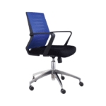 Chaise de bureau ergonomique avec dossier en maille bleue