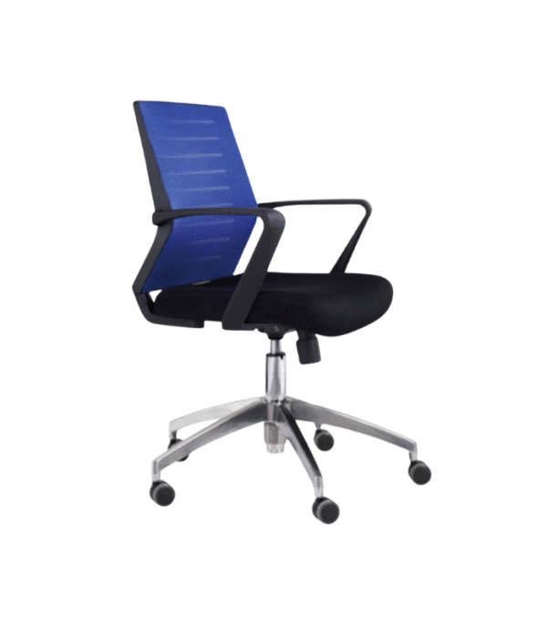 Chaise de bureau ergonomique avec dossier en maille bleue