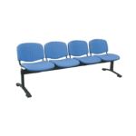Banquette 4 Places – Tissu Bleu Ciel Pistache & Structure Métallique Noire