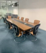 Table de réunion bois & insert noir – Image 3