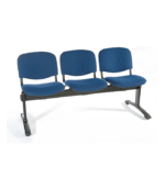 Banquette 3 Places – Tissu Bleu & Structure Métallique Noire – Image 2