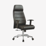 Fauteuil direction noir roulettes chromées