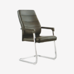 Chaise visiteur et conférence noire piètement luge