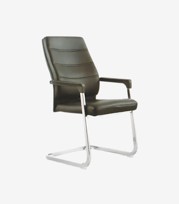 Chaise visiteur et conférence noire piètement luge