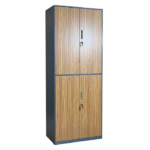 Armoire Bibliothèque Métallique – Double Compartiment, Design Bois & Métal