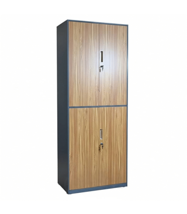 Armoire Bibliothèque Métallique – Double Compartiment, Design Bois & Métal