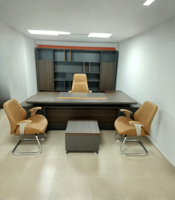 Ensemble Bureau Exécutif – Confort Cuir & Élégance Contrastée