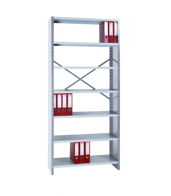 Rayonnage métallique professionnel – 6 niveaux avec parois latérales