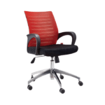 Chaise de bureau ergonomique avec dossier en maille rouge