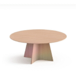 Table basse ronde en bois – Design artistique et minimaliste