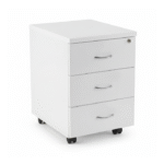 Caisson mobile blanc 3 tiroirs – Rangement sécurisé et design épuré