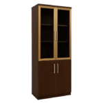 Vitrine haute deux tons – Rangement vitré et fermé pour intérieur raffiné