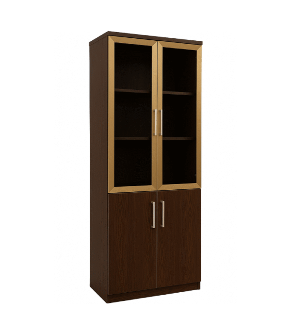 Vitrine haute deux tons – Rangement vitré et fermé pour intérieur raffiné