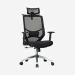 Fauteuil de bureau ergonomique noir et gris – soutien lombaire et confort ajustable