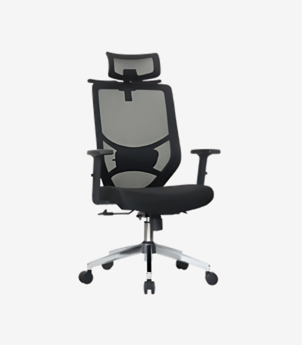 Fauteuil de bureau ergonomique noir et gris – soutien lombaire et confort ajustable