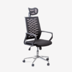 Fauteuil de bureau ergonomique à dossier ajouré – design structuré et confort réglable