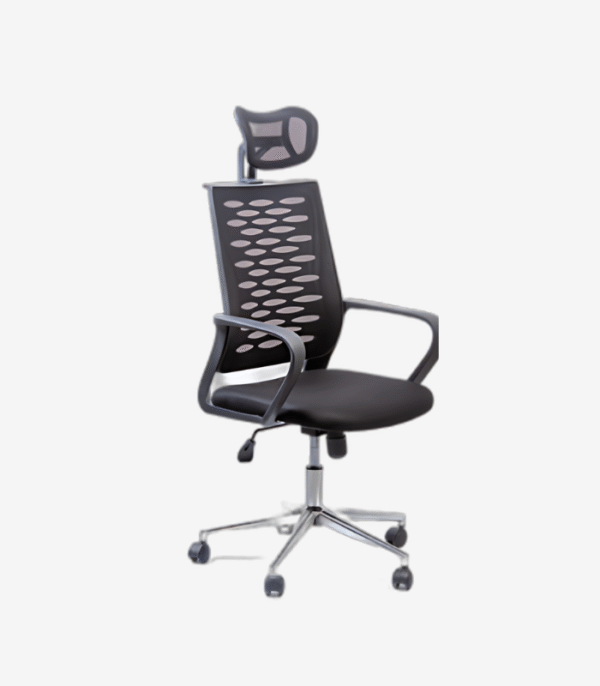 Fauteuil de bureau ergonomique à dossier ajouré – design structuré et confort réglable