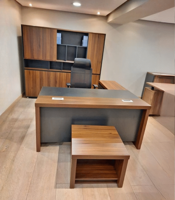 Ensemble Bureau Direction – Bois Structuré & Design Minimaliste