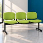 Banquette 3 Places – Tissu Vert Pistache Ciel Pistache & Structure Métallique Noire