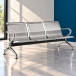 Banquette Métallique 3 Places – Design Aéré & Structure Industrielle