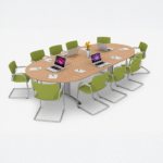Salle de réunion ovale – 10 places semi métallique