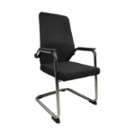 Fauteuil de bureau moderne noir – confort, design et structure chromée pour espaces professionnels