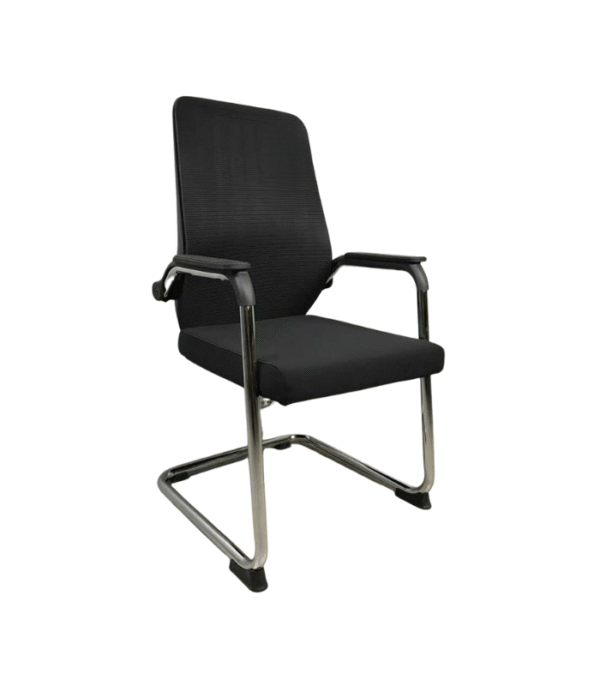 Fauteuil de bureau moderne noir – confort, design et structure chromée pour espaces professionnels