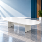 Table de réunion ovale blanche