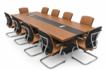 Table de réunion bois & insert noir – Image 2