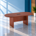 Table de réunion ovale en bois