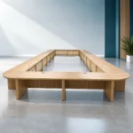 Table de Réunion en U en bois Naturel
