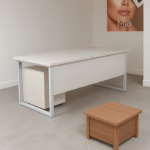 Bureau Blanc MinimalistPro – Design Épuré pour Studio, Bureau ou Espace Beauté