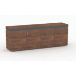 Meuble de rangement basse - bois foncé 4 portes