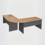 Bureau d’angle contemporain – Plateau bois & piétement gris anthracite