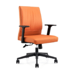 Chaise de bureau ergonomique orange – design moderne et confort réglable