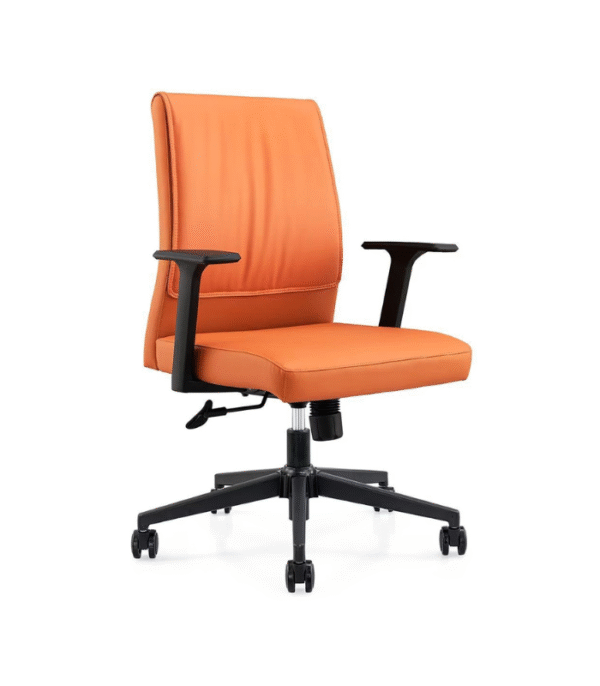 Chaise de bureau ergonomique orange – design moderne et confort réglable