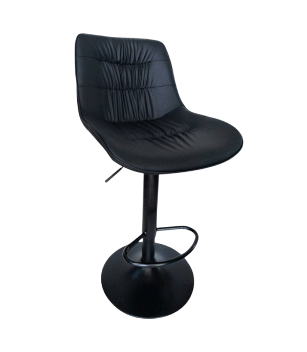 Tabouret de bar en simili cuir noir – Élégance sobre et confort ajustable