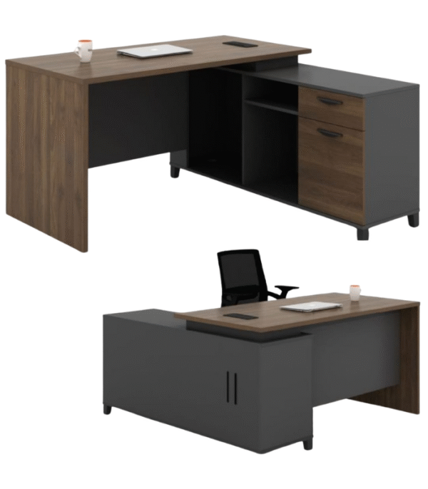 Bureau en L avec rangements – Fonctionnalité et style pour un espace structuré