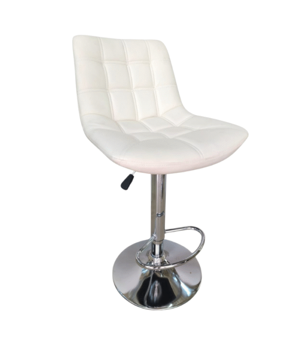 Tabouret de bar en simili cuir blanc – Style épuré et confort ajustable