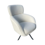 Fauteuil moderne à dossier courbé – Élégance douce et confort raffiné