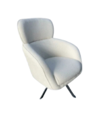 Fauteuil moderne à dossier courbé – Élégance douce et confort raffiné