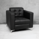 Fauteuil contemporain à pieds métal – Élégance minimaliste