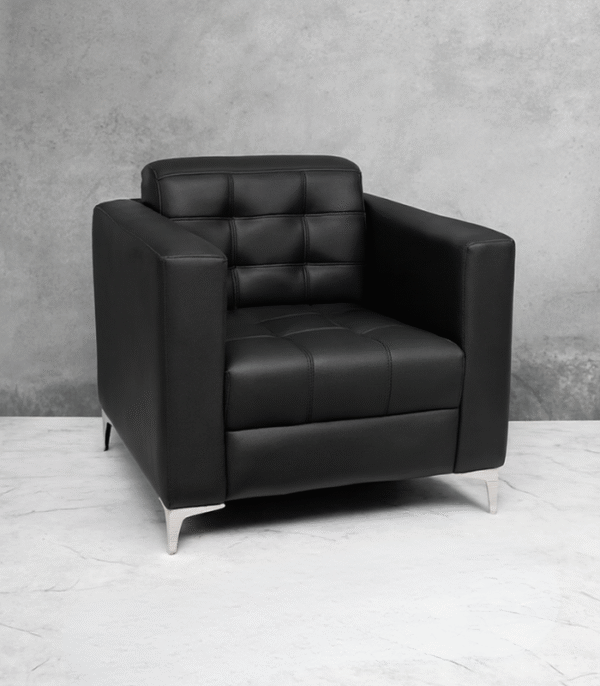 Fauteuil contemporain à pieds métal – Élégance minimaliste