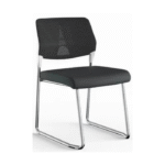 Chaise de réunion en maille noire – Élégance et confort professionnel